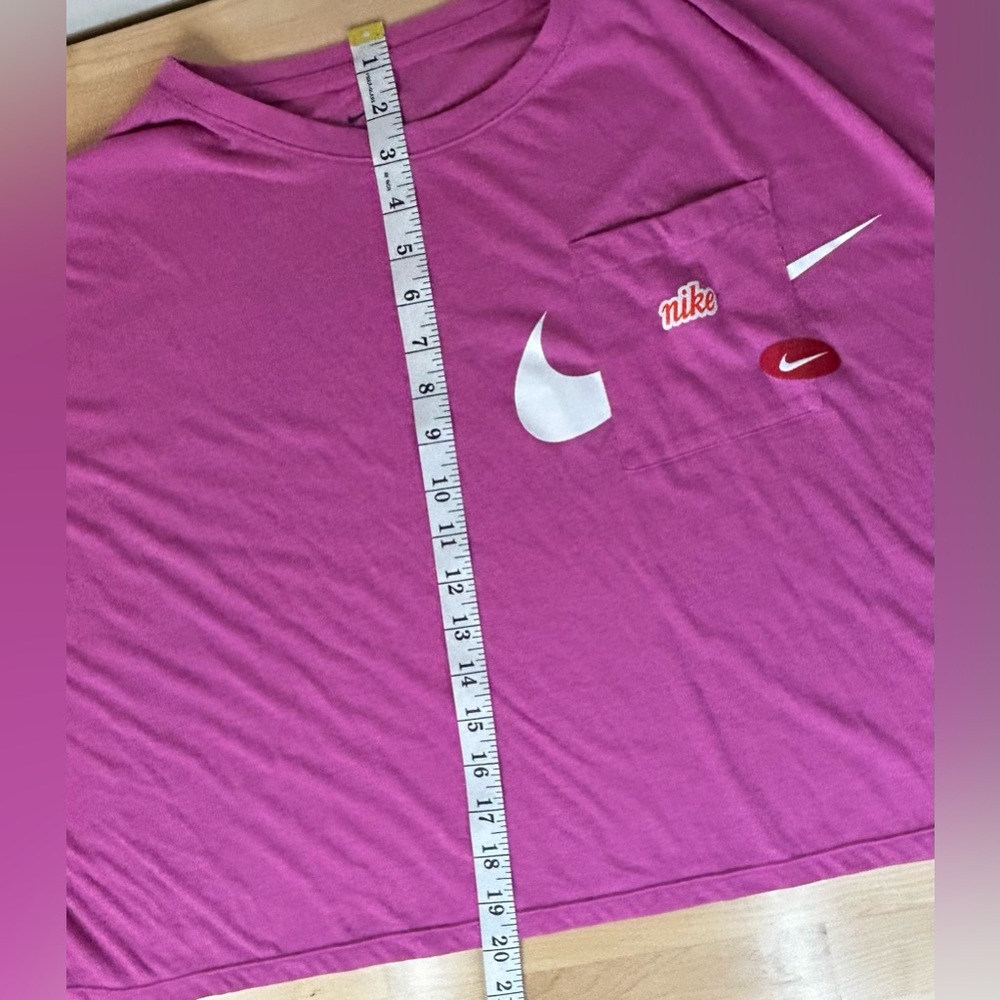 Nike Dri-Fit Pink Cropped Pocket Tee Just Do It T-Shirt Women’s XL - Picture 6 of 7